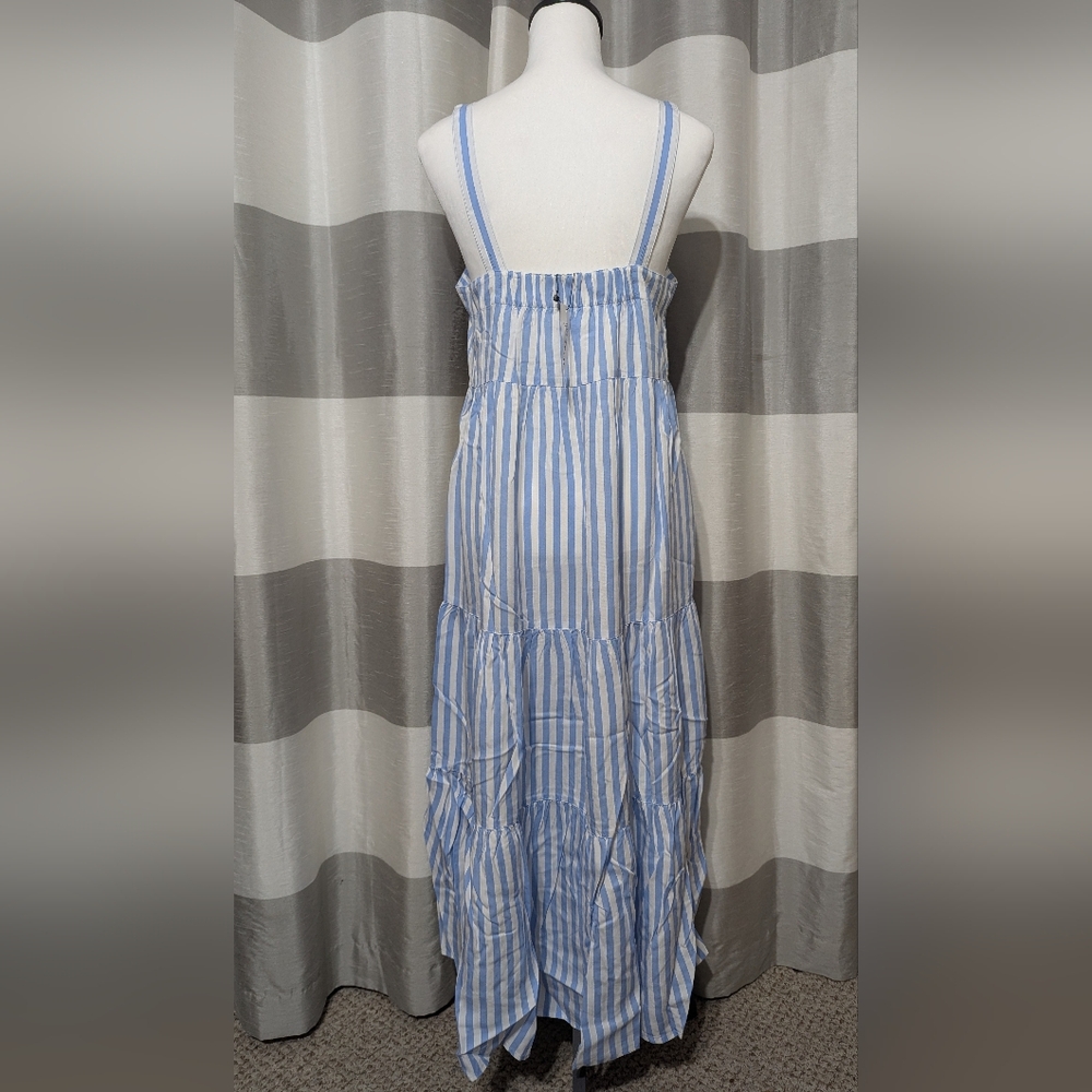 The Drop Britt Bluebell Stripe Tiered Maxi Dress w/ Adjustable Straps - Picture 5 of 11